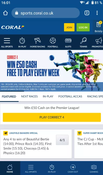 Coral Main Page Mobile